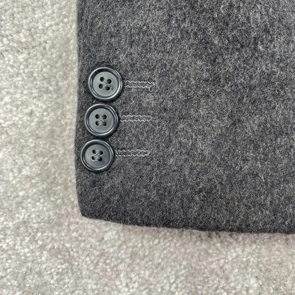 Di Benedetto Wool Cashmere Sigle Breasted Overcoat Men's Size L 44 Charcoal Gray